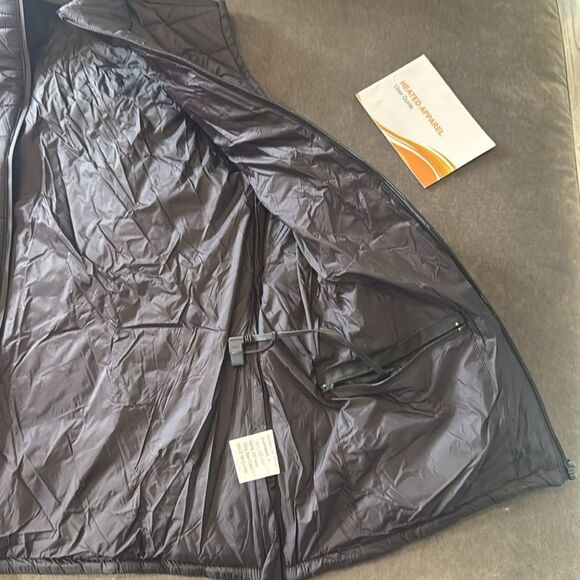 Unisex Black Quilted Puffer Heated Vest Zip Front Size XL NEW - Picture 9 of 16